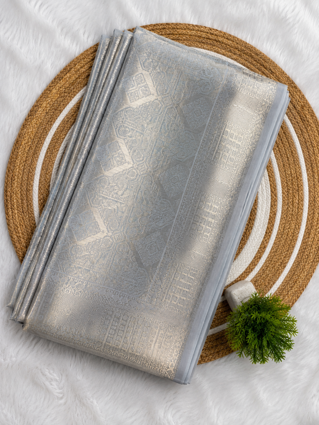 Silver Grey  Silk Saree (Samantha Inspired)