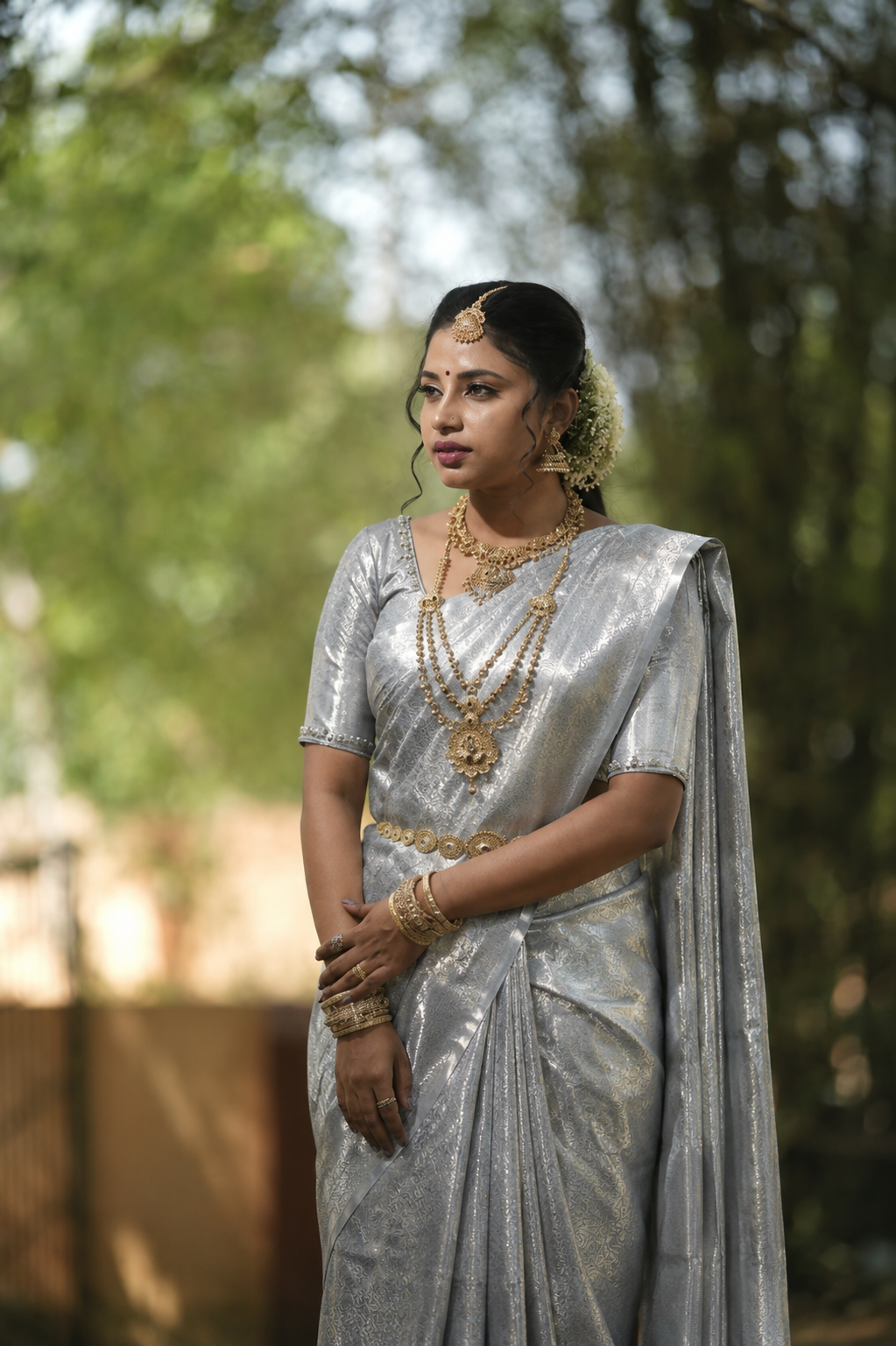 Silver Grey  Silk Saree (Samantha Inspired)
