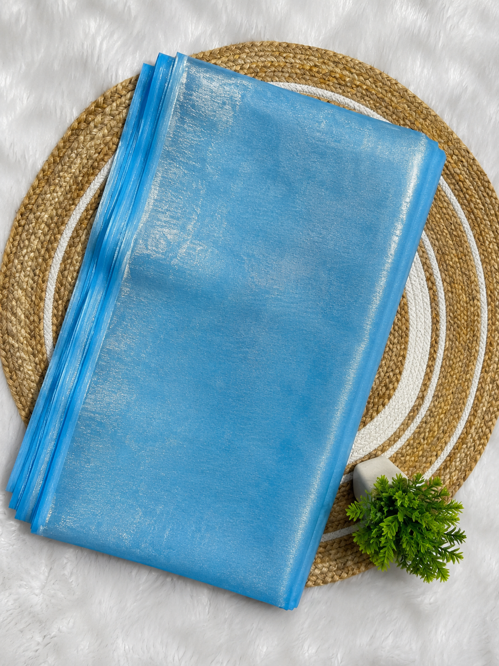 Sky Blue Space Silk Saree