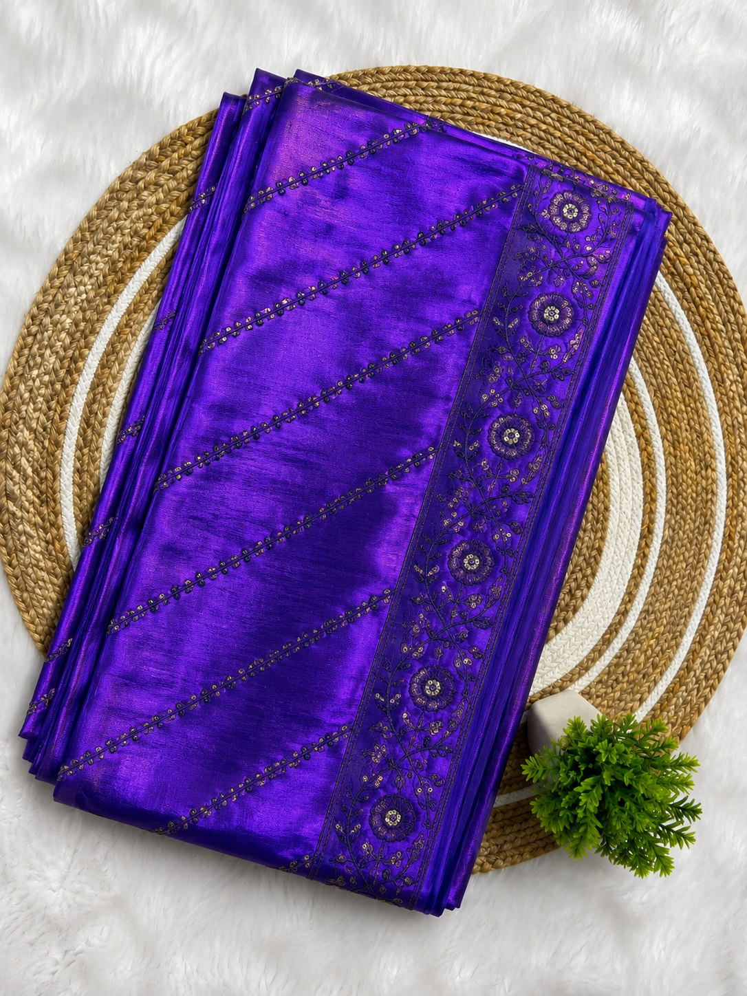 Royal Purple Ashiyan Burberry Silk Saree